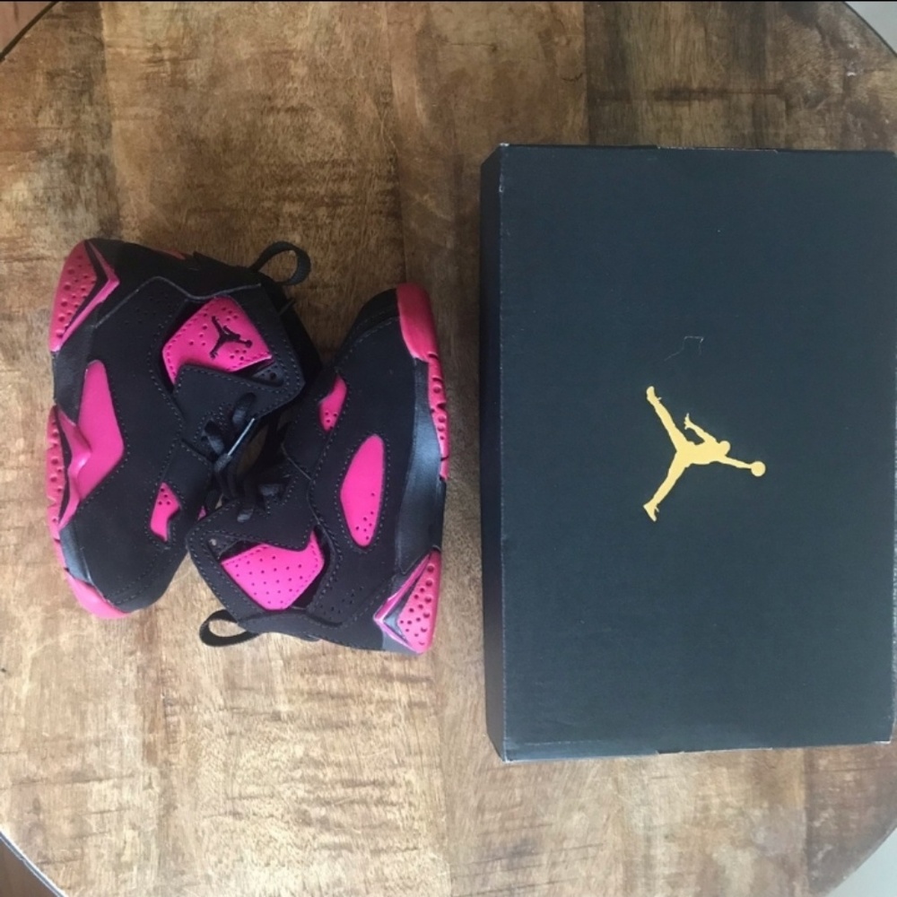 Pink and black Jordans